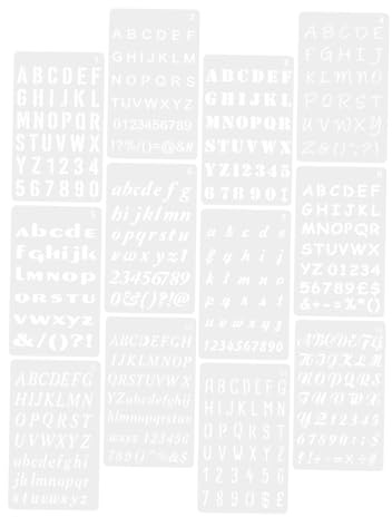 AUTSUPPL Plantillas de Letras Multifunción para Manualidades 12 Piezas Transparentes Alfabeto Troqueles para Pintura Decoración Hogar Arte DIY