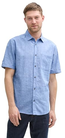 TOM TAILOR herrskjorta, 37199 - Safir Blue Chambray, XXL