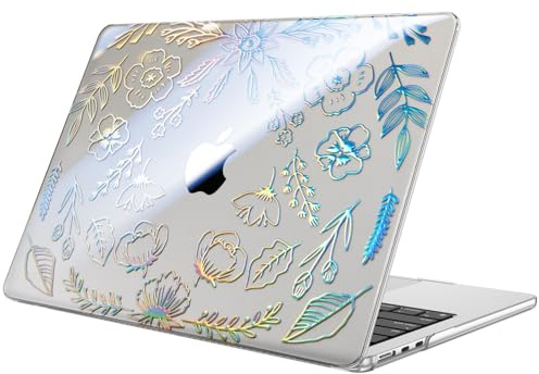 Fintie Hülle Kompatibel mit MacBook Air 13,6 Zoll M5 M4 M3 M2 (2026-2022) | A3449 A3240 A3113 A2681 Ultradünne Hartschale Schutzhülle Snap Cover Kompatibel mit MacBook Air 13, (Garten(Klar))