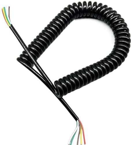 Spirale enroulée Câble spiralé extensible à 5 conducteurs de 2,5 mètres, résistant au froid, câble de connexion à ressort for remorque Fil de tension(0.2mm square)