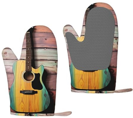 Gants de cuisine en silicone pour guitare, imperméables, antidérapants, pour barbecue, cuisine, pâtisserie