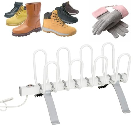 Rejilla Eléctrica Para Secar Zapatos De 80W, Calentador De Botas De Aluminio - Temp Constante De 45~55℃, Secado Rápido De 2~4H, Trabajo Silencioso, Rejilla Para Botas Con Calefacción De Pie De 4 Pares