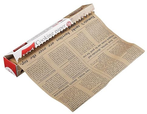 Rollo de papel de pergamino para hornear, antiadherente, diseño de impresión de periódicos, papel de envoltura de alimentos para hornear galletas, pan, pizza, carne y verduras
