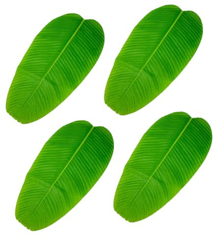 Cabilock 2 Ensembles Napperons Feuille De Bananier Artificiel Faux Paniers Suspendus Décor Extérieur Grosse Fausse Plante Fausses Plantes D'extérieur Habit en Green 4 Pièces * 2