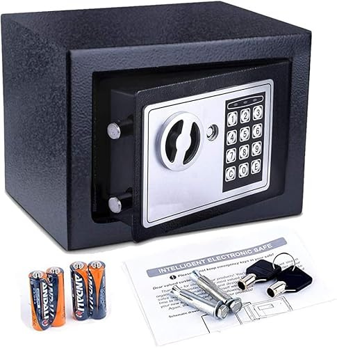 Nictemaw Caja fuerte electrónica para muebles con teclado numérico – Caja fuerte para llaves para oficina casa caja fuerte para joyas objetos de valor