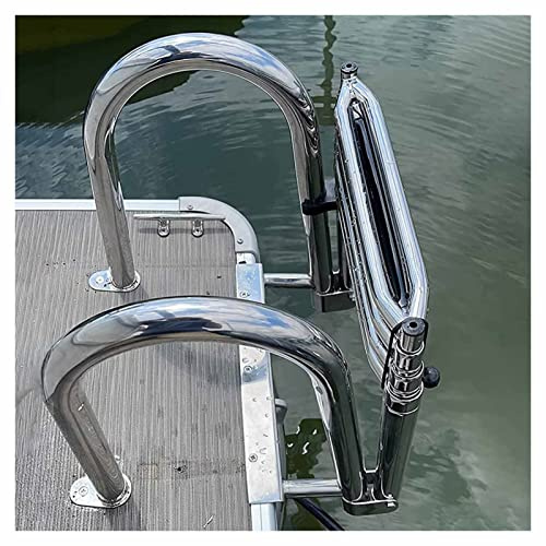 OZBMA Échelle de Bain télescopique Pliable à 4 marches pour Bateau, en Acier Inoxydable, Robuste, capacité de 150 kg.