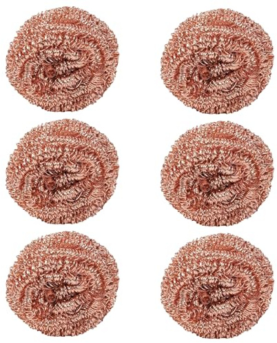 Spugna Rame Per Cucina, 6 Pezzi Raschietto Rame Stoviglie, Spugnette Acciaio Antigraffio, Paglia Di Rame, Spugna Raschietto Rame, Riutilizzabile, Per Stoviglie, Pentole