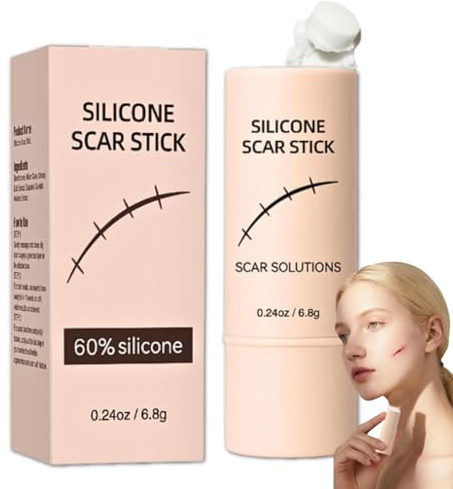 Silicone Scar Stick, Silicone Gel Scar for Face and Body, Solid Scars Gel Stick for Old & New Scars, Lightweight & Easy to Apply,Gentle on All Skin Types
