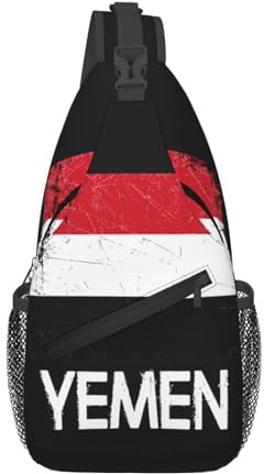 Schultertasche Vintage Jemen Jemenitische Jemenitische Flagge Slingtasche Freizeit Leichte Geschäft Schultertasche, Für Reisen, Klettern, Sports