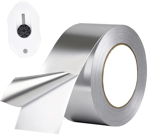 XTUDOU® Aluminium Klebeband 5cmx 50m, Klebeband Silber, Wasserdicht und HitzebestäNdig, Aluklebeband für DäMmung, alu dichtband für Bodenheizungsisolierung, KüChe und Badezimmer