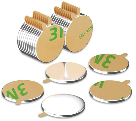 KLEBASTO Magnete selbstklebend | Klebemagnete paarweise | runde Magnete für Präsentation,Industrie ect. (15mm x 1mm | 20 Stk)