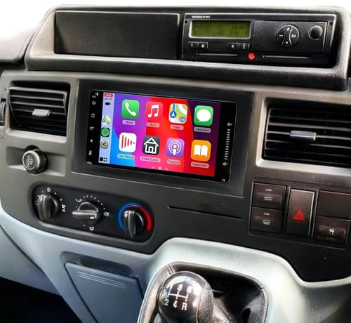 Android 14 Bilradio för Ford Transit Mk7 2007-2013 Head Unit, 7 Inch Touchscreen 2 Din Bilstereo DAB Bluetooth med Carplay Android med Bildschirm Rückfahrkamera Mirror Link GPS Navi FM/RDS SWC 2+64G