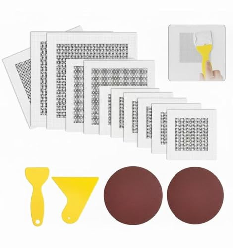 14PCS Wall Repair Patch, 2/4/6 Inch Wall Repair Kit, Self Adhesive Walls Hole Filler Patches with Sandpaper and Scraper for Fixing Walls, Ceilings and Drywall