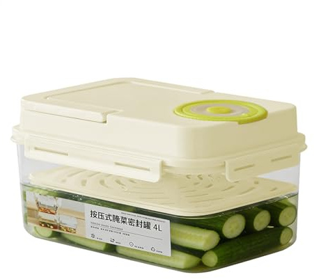 Contenitore per la fermentazione dei sottaceti - Scatola di immagazzinaggio a tenuta stagna per decapaggio coreano tipo pressa da 4 litri, contenitore per la fermentazione da 680 g, per campeggio, pic