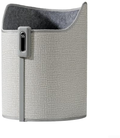 Scaldapiedi portatile con controllo vocale e timer, leggero e portatile, con interruttore di sicurezza inclinabile, per calore istantaneo per casa e ufficio, grigio (A)