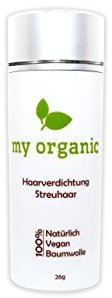 my organic HAARVERDICHTUNG STREUHAAR SCHÜTTHAAR 100% NATÜRLICH & VEGAN - 26g - Soforteffekt gegen Teilglatze und lichtes Haar (DUNKELBRAUN)