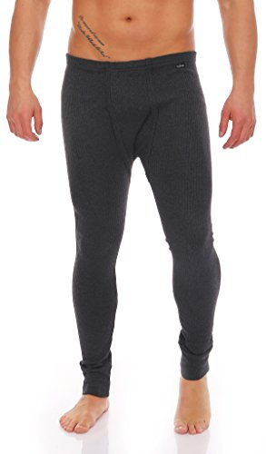 stylenmore Herren Thermo-Unterhose Lang Eingriff Komfortbund Innenfleece Winter Kälteschutz Wintersport Wandern Arbeitskleidung angeraut wärmend M-4XL Anthrazit Dunkelblau Grau