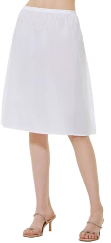 BEAUTELICATE Enaguas para Vestidos Faldas Mujer Combinación 100% Algodón Cortas Línea A Elástica Cintura