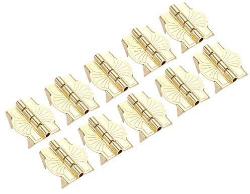 Haushaltsmöbel-Hardware-Scharniere 10Pcs Gelb Metall Schranktür Gepäck Scharniere Vintage alte Art-Geschenk-Schmuck-Box Scharnier Möbelbeschläge Hardware 22 * ​​19mm (Color : Golden Color)