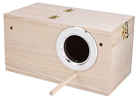 HEEPDD Papageien-Paarungsbox, Wellensittich-Holz-Zuchtbox Sittich-Nistkasten Qualitäts-Vogelhaus für Kakadu-Wellensittich-Fink-Kanarienvögel und mittelgroße Vögel(Rechte Öffnung)