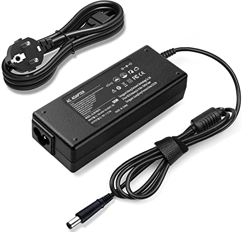 BIUBOTY Caricabatterie 90W Compatible con HP Notebook Alimentatore Ca Cavo Alimentazione PC Portatile Pavilion Dv4 Dv5 Dv6 Dv7; Hp Compaq 6730b Caricatore Laptop Adattatore (7.4 X 5.0mm)