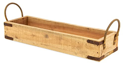 Blümelhuber Deko Holz - Tablett Braun - Groß - Vintage - Mit Henkel