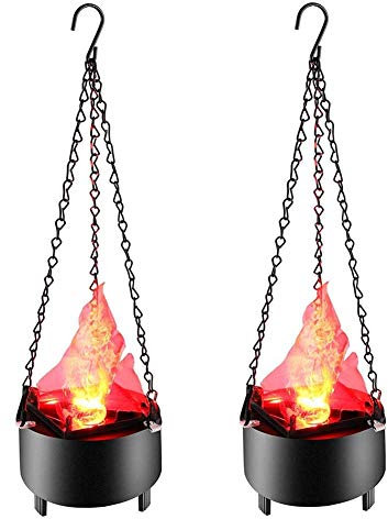 CAPXXIN Simulated 3D Fire Flame Lighting Hanging Brazier Lamp Home Party Night Light for Halloween Christmas Bar Stage Projector Lights needed