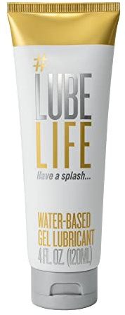 LubeLife Thick Water Based Lube – Gel Personal Lubricant for Men, Women & Couples – Non-Drip Jelly Texture, Toy & Condom Safe, Travel Size, 4 Fl Oz