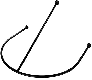 LXHONG Einzelhandel Umkleidekabine Hängestange, Duschvorhangstange Rostfreies Gebogenes Metallrohr Für Badezimmer, Umkleidekabinen, Halbrund, Wandhalterung (Farbe : Schwarz, Größe : 100x80x50cm)