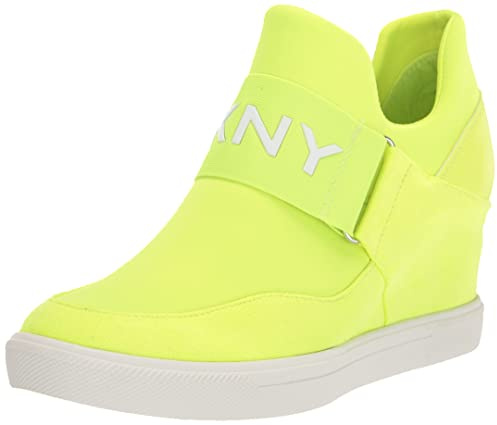 DKNY Womens Everyday Comfortable Cosmos - Wedge Sneaker, Zest, 10