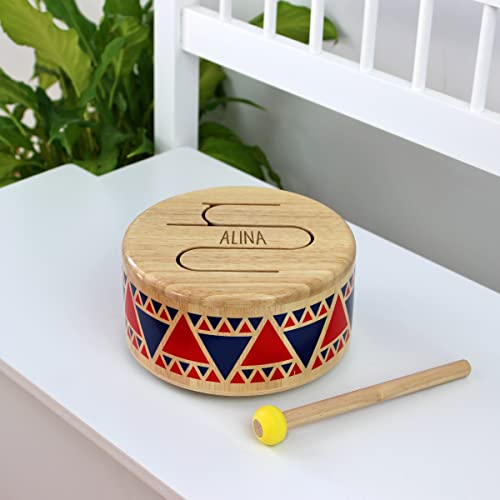 LittleStars Personalisierbare Kindertrommel aus Kautschukholz