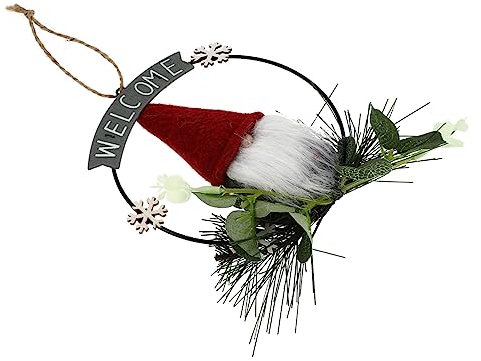 Garneck Weihnachtlicher Türkranz Mit Rotem Weihnachtsmann-Motiv Langlebiger Metallkranz Zum Aufhängen Dekorative Weihnachtsdeko Für Haustür Fenster Und Wohnzimmer Einfache Montage Festlich