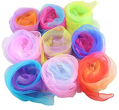 Toyvian 20stücke Tanzschals Jonglierschals Schals Aus Nylon Für Bühnenrequisiten Tanzaufführungen Kindergärten Tanzgruppen Geschenk Zufällige Farbe