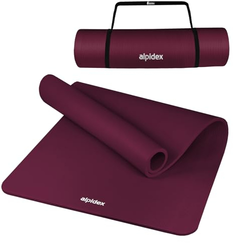 ALPIDEX Yogamatte Extra Dick 1,5 cm Gymnastikmatte 3 Größen E-Book rutschfest Phthalatfrei Fitness Matte Turnen Pilates Sport Physio HIIT Yoga Trainingsmatte Isomatte, Berry, 190 x 60 x 1.5 cm