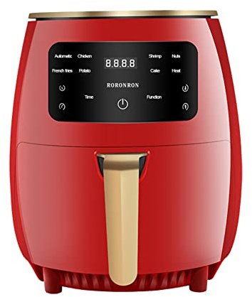 KANBUN Forno elettrico domestico, macchina intelligente touch screen patatine fritte, friggitrice ad aria da 4,5 l, friggitrice elettrica senza olio automatica multifunzionale,rosso