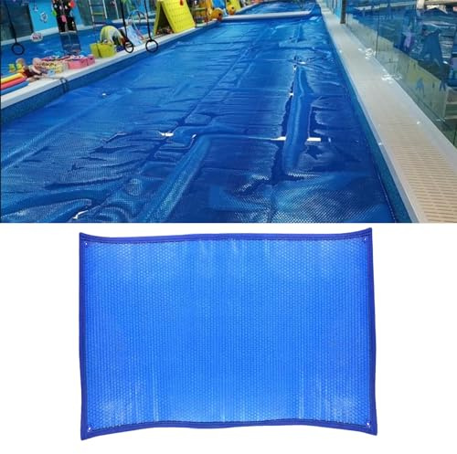ZAQYCM Bâche Solaire Piscine Couverture Solaire Épaisse De La Piscine 500um/20mil, Couverture De Spa D'été pour Piscines Creusées À Bulles Bleues avec Œillets Et Bordure Robuste(18x36ft/5.5x11m)