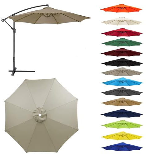 Toile Parasol Remplacement 2-3,0m 6/8 Baleines Déporté et Droit Anti UV | Polyester résistant • Protection solaire • Installation facile • Design durable • Jardin et terrasse