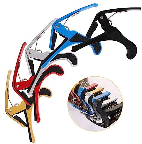 Mikinona 5pcs Metal Capo for Ukulele and Guitar Handheld Tuner Gripper for Folk Guitar Tuning and String Instrument Accessories