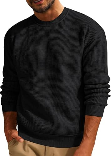 Zetieny Maglione da Uomo Pullover Girocollo in Maglia Slim Fit Sweater Invernali Maglioni Casual Basic