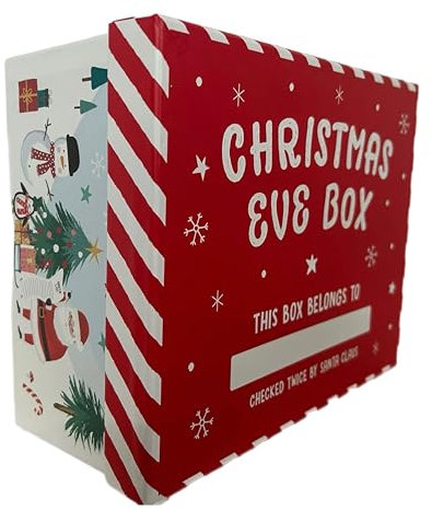 eBoutik - Festive Christmas Eve Box with Letter to Santa, Door Hook, Story Book, and Reusable Novelty Box for Children - Fun Stocking Filler Gift For Xmas Eve