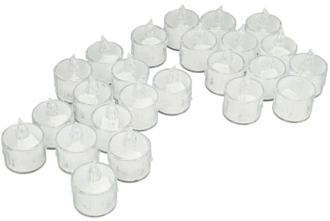 Lot de 24 Bougies Chauffe-plat LED sans Flamme, Fausses Bougies Chauffe-plat, Simulation de Flamme, Ambiance Romantique, Alimentées par Piles, 200 + Heures de Fausses Bougies