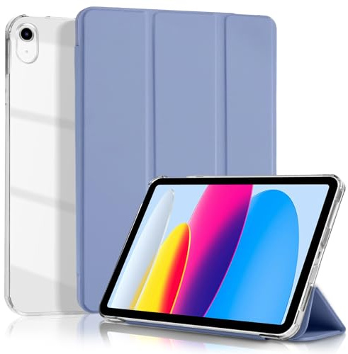 4UBonLife Custodia Per iPad 11ª Generazione A16 11 Pollici 2025, iPad 10ª Generazione10,9 Pollici 2022, Cover Protettiva Sottile e Leggera con Retro Rigido Traslucido Guscio Cover, Grigio Lavanda