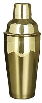 QIUYMGFG Cocteleras Cocktail Kit de Coctelera con Receta, Mezclador de Acero Inoxidable de 550ml Negro/Oro Rosa, Herramientas de Barman, colador, Herramientas de Barra(Gold-550ml)