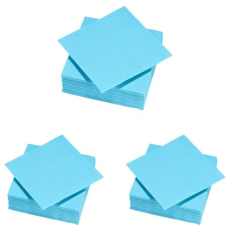 Le Nappage - Toallas de papel Tex Touch - Color Azul Turquesa - Toallas Certificadas FSC® - Reciclables y Biodegradables - set de 50 Servilletas de Mesa Color Azul Turquesa 24 x 24 cm (Paquete de 3)