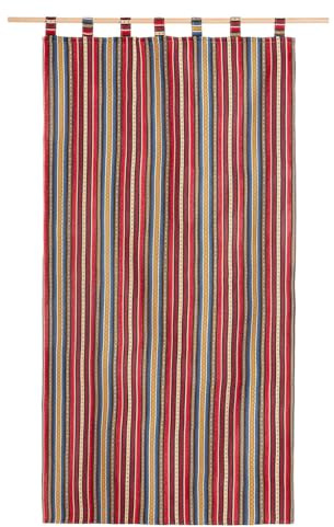 Lanovenanube Cortina alpujarreña con Trabillas Rayas Nº40 de 140x260 cm, Tejido Jacquard, de fácil Mantenimiento y Resistente. Confeccionada con Trabillas. Diseño rústico. Cortina de Puerta Exterior