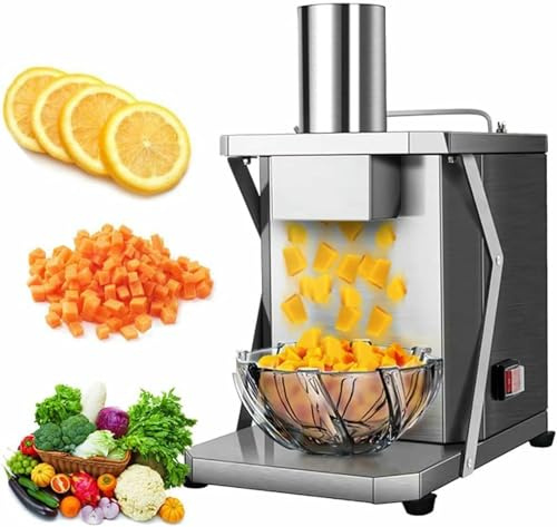 YGHBFRSZ Cortadora y rebanadora de Verduras eléctrica Cortadora de Cubitos de Verduras Comercial Corte automático de Cubos