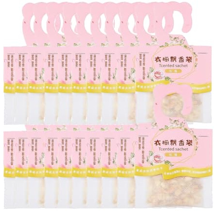 20 Packungen mit hängenden Duftsäckchen, langanhaltender Lufterfrischer, natürlicher Duft, Aromatherapiebeutel für Kleiderschrank, Auto, Schublade, Schrank (Rose)