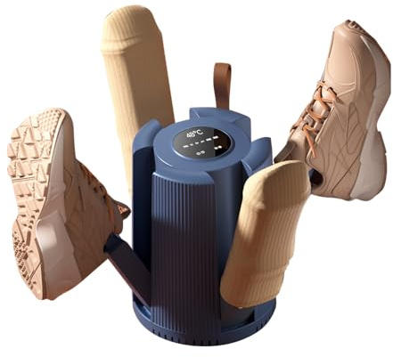 KBIBCK Electric Shoe Dryer with 4 Arms,Foldable Football Boot Dryer,1/3/6H Timer & 2 Speed Settings, Smart Shoe Dryer, Portable Silent Boot Dryer for Shoes, Gloves,Ski Boots, Hats, Socks