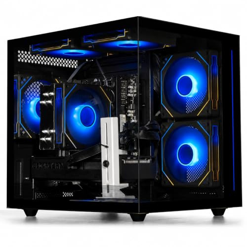 WIWB Gaming PC Desktop Ryzen 7 5700X, GeForce RTX 5060, 32G DDR4 RAM, 1TB NVME SSD, Prebuilt Tower Computer for Gaming, Home VR (Black)