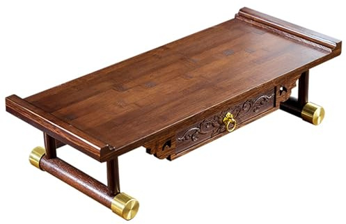 RTTZBOZ Buddhistischer Altartisch mit Schublade, Kleiner Pooja-Tisch aus Bambus, für Spirituelle, Buddhistische und Religiöse Zwecke(50cm/20in)